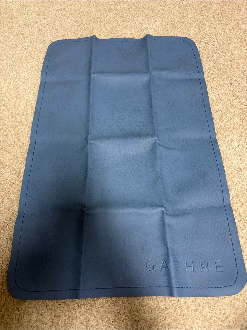 Kids Blue Leather Travel Mat